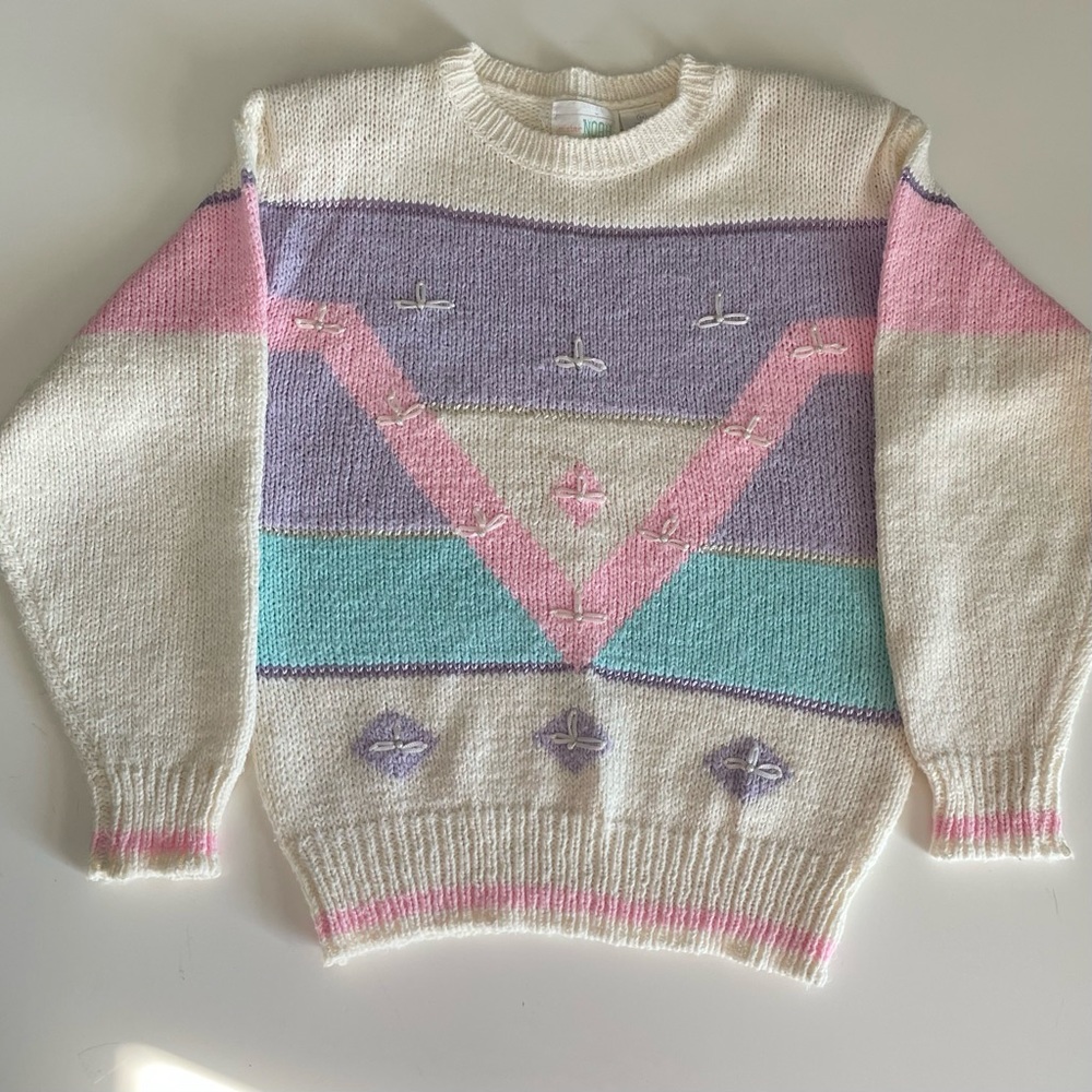 Mister Noah VTG pastel geometric sweater